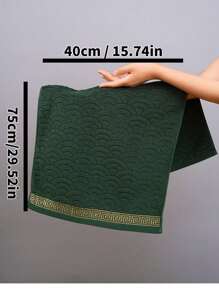 QIBHI 3/2/1pc Cotton Jacquard European Style Bath Towel Or Bath Sheet, 100% Cotton Terry, Absorbent & Soft, Suitable For Bathroom, Hotel, Gym, Travel, Gift, Salon, Sports, Outdoor, Beach, School, Back To School, Travel Accessories, Home Essentials, Towels, Skin Care - Army Green - View 8