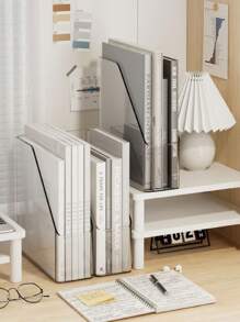 SHEIN X Jess 1入組亞克力桌面雜誌書資料儲存盒 - 無色 - 查看 6