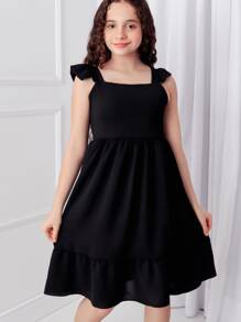 Duna Strap Children's Dresses For Girls Youth - 黑色 - 查看 1