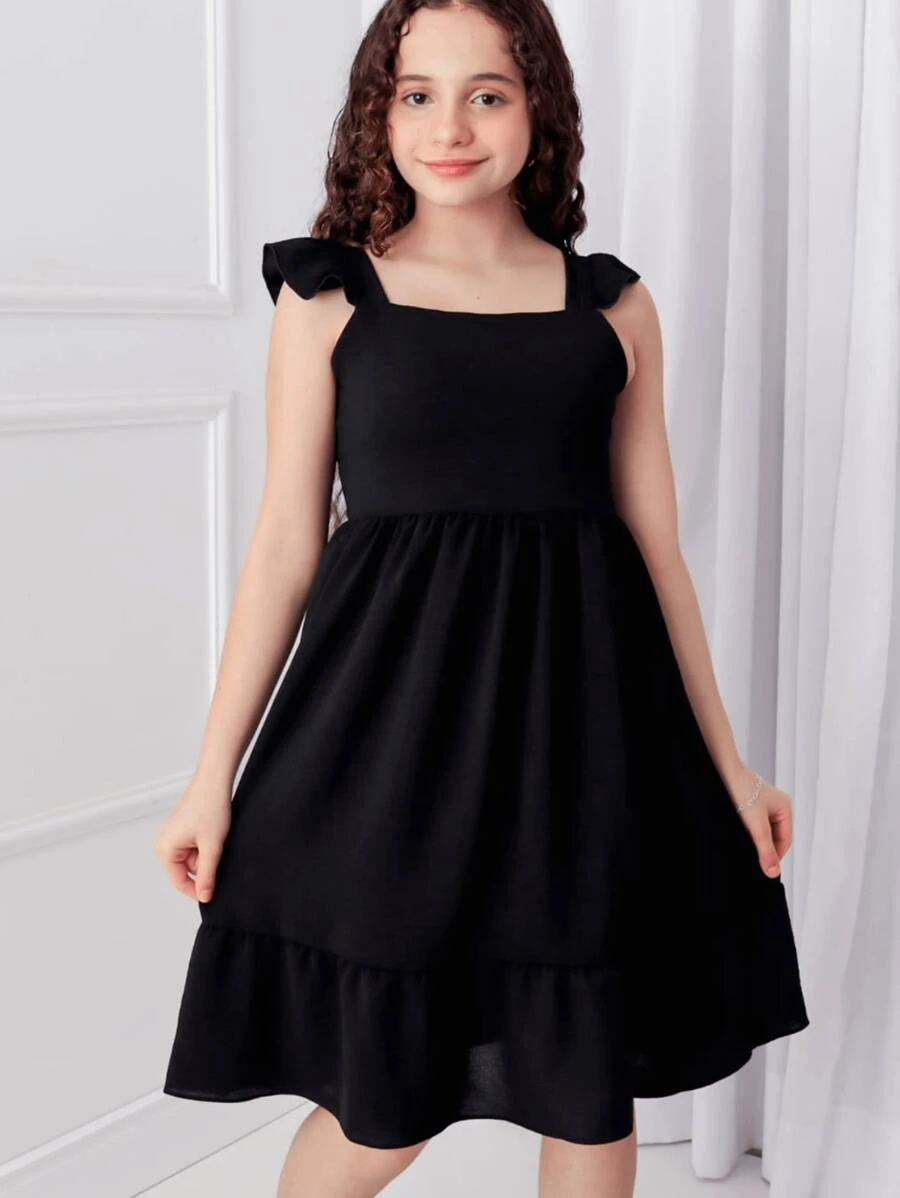Duna Strap Children's Dresses For Girls Youth - 黑色 - 查看 1