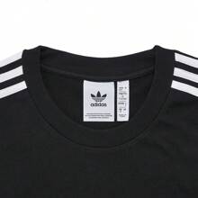 Adidas Originals 超大码男士T恤，针织圆领短T恤 TIZ1832 - 黑色 - 查看 3