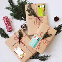 500 张/卷圣诞标签贴纸礼品包装包装卡贴纸适用于圣诞派对礼品装饰用品 - 彩色 - 查看 3