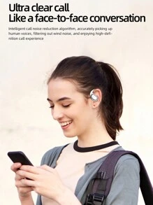 NEW SENYANG 全新森阳贴耳式电镀耳机时尚舒适耳机音乐重低音挂耳式视频 TWS HIFI 杜比 ACC 立体声高清通话耳机适用于安卓和苹果手机游戏情侣耳机智能耳机 - 彩色 - 查看 11