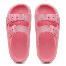 Men's Cloud Flip Flops Slide Sandal Two Straps Comfortable Birken Buckle - Pink - View 4