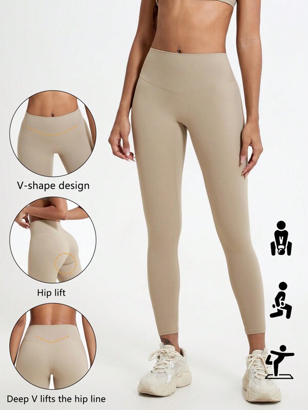 1 Piece High Waisted Hip Lifting Yoga Bottom Pants Breathable Nude Outdoor Pants Gym Running Training Legging
