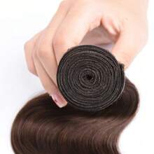 Color #4 Bundles Chocolate Brown Body Wave Human Hair Bundles Brazilian Color #4 Body Wave Bundles 3 Bundles Human Hair Dark Brown Bundles Remy Hair Extensions - S4 - View 4