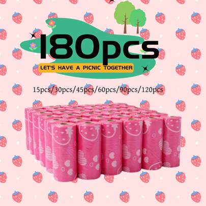 180/120pcs Dog Waste Bags, Thicker Fully Compostable Garbage Bags, Thick Trash Bags, Pickup Bags, Garbage Bags, Compostable, Cute Poop Design Trash Bags