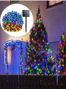 1 dây đèn trang trí ngoài trời năng lượng mặt trời, 7m 50 đèn LED, 12m 100 đèn LED, 8 chế độ, đèn trang trí cây thông Noel LED cho hàng rào và sân vườn, trang trí không khí tiệc tùng (có đèn ấm áp và nhiều màu), đèn trang trí Giáng sinh ngoài trời, đèn trang trí phòng ngủ, trang trí nhà, trang trí tiệc, lễ hội ngày lễ, quà tặng Giáng sinh, lễ tạ ơn, đồ trang trí cây thông Noel - Nhiều màu - Xem 2
