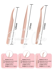 ROOMY CHIC Kit 3 Pinzas Para Extensiones De Pestañas 1x1 Con Estuche Pinza Recta Para Pestañas Pinza Curva Para Pestañas Pinza De Volumen Para Pestañas Pinzas De Pestañas Pinzas De Precisión De Acero Inoxidable Herramienta De Reparación De Teléfonos Móviles Antiestática 4 Piezas Para Separar Las Pestañas Utensilios Para Pestañas Pinzas Multifuncionales Para Arte De Uñas Y Extensión De Pestañas Utensilios de belleza Utensilios para Pestañas - Multicolor - Ver 4