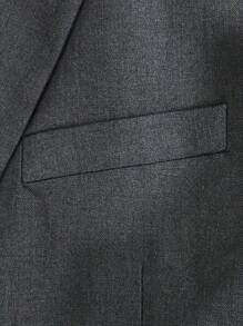 I FineLong 2pcs Men's Business Suit Jacket And Pants Set, Pockets Untouched - Dark Grey - View 3