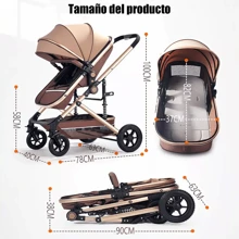 Carreola Para Bebés Con Portabebe, Carriola Para Bebé Bastón - Marrón - Ver 7