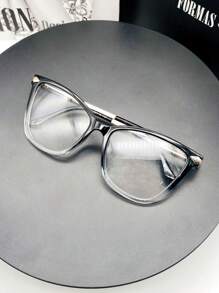 WOMEN'S CAT EYE GLASSES FRAME TR90 METAL TEMPLE ANTI UV400 LENS REST - Black and White - View 4
