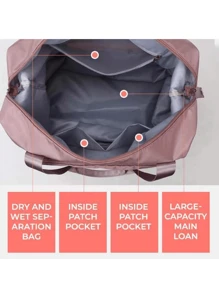 Large Capacity Waterproof Trolley Suitcase Travel Bag - 藕粉色 - 查看 4