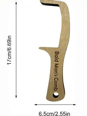 1 Peine para hombres calvos, regalo para el Día del Padre, regalo de Navidad, peine de madera divertido sin pelo y sin dientes, peine de madera para calvos, adecuado para amigos con poco cabello o calvos, adecuado para viajes, exteriores, deportes, oficina, escuela, cuidado corporal, regalo de San Valentín para la novia/novio