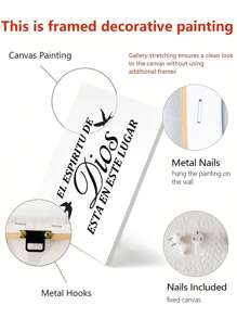 1 Peça Pintura de Lona Espessada, Pôster Cristão Espanhol, Bíblia de Deus, Decoração de Arte de Parede para Quarto, casa e sala, Sem Moldura - Preto e Branco - Visão 11
