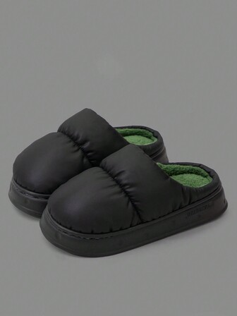 男士拖鞋，新款冬季乳胶抗菌防滑厚底舒适保暖情侣拖鞋，毛茸茸的鞋子