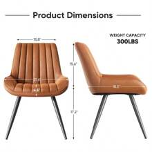 Nalupatio Dining Chairs Set Of 4,Mid Century Modern Kitchen Chairs,Upholstered Fabric Armless Dinning Side Chairs With Back And Metal Legs For Kitchen,Dining Room,Living Room - màu nâu - Xem 2