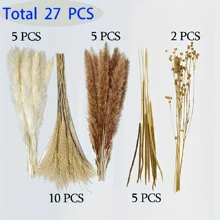 27/90pcs Boho Chic Dried Pampas Grass Bouquet - Perfect For Weddings, Home & Office Decor | No Power Needed, Featherless, Valentine's Day, Gift Gifts Birthday Graduation,Fall Decor,Autumn