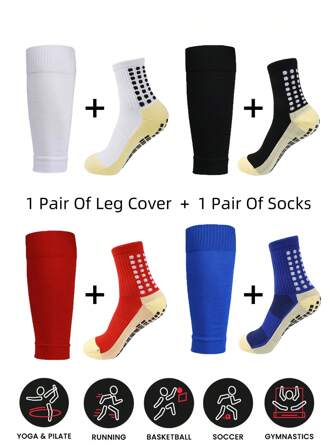 2 Pairs Men's Crew Athletic Socks, Non-Slip Shock Absorbing Comfortable Sports Socks For Men Basketball Football Outdoor Training Running