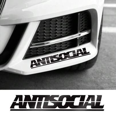 Car Sticker Antisocial Letter Windshield Creative Reflective Vinyl Decals Window Moto Styling Decor Motorcycle Auto Accessories