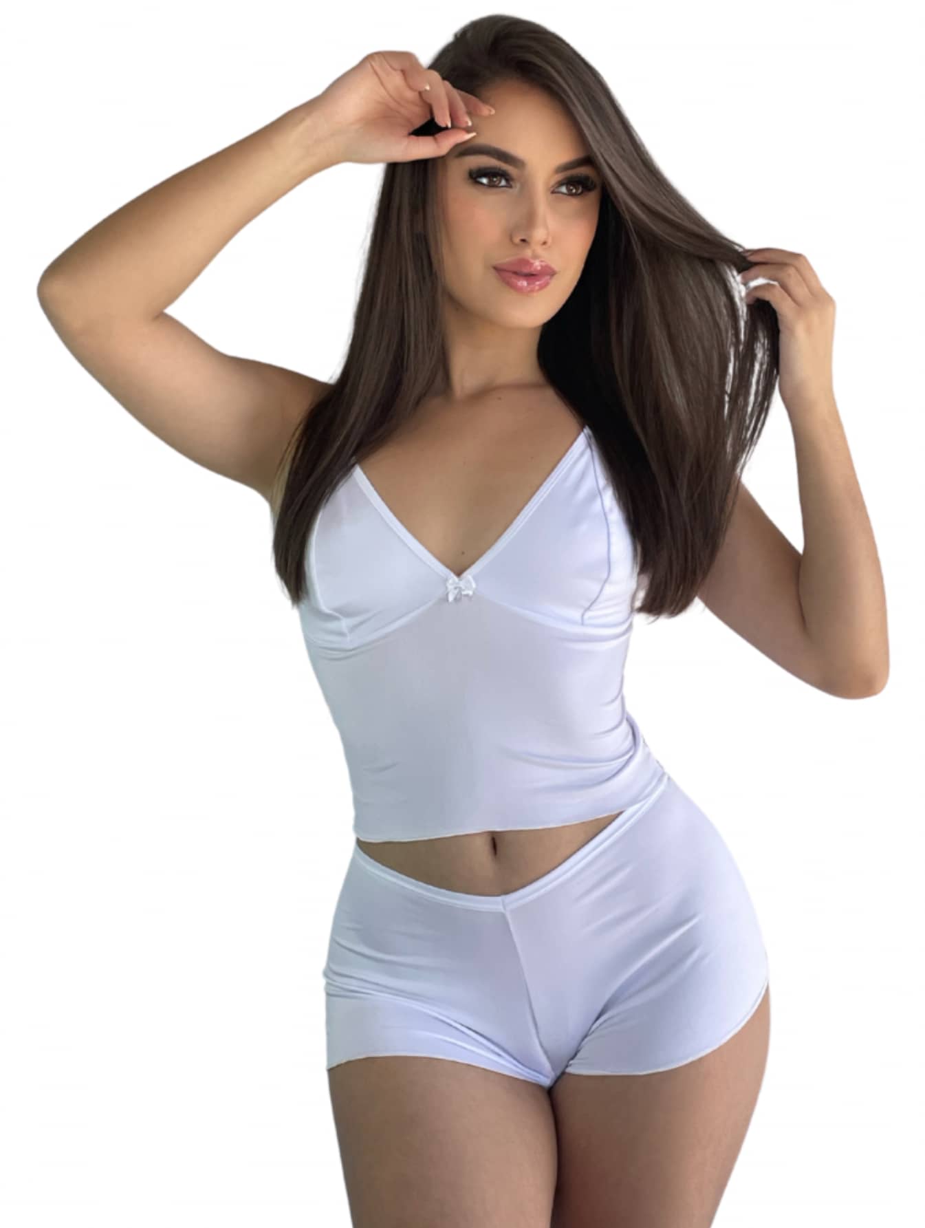 Charme Dela's Baby Doll Microfiber Set Double Microfiber Shorts - 白色 - 查看 1