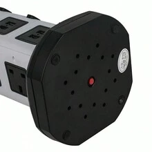 EXTENTION LEAD VERTICAL POWER STRIP TOWER MULTI PLUG USB UK SOCKET 2M CABLE - Black and White - View 7