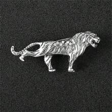 1 peça Broche em forma de ave de rapina feroz (morcego, lobo, águia) em estilo retrô dourado/prateado para terno masculino