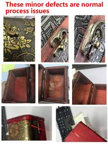 1 pièce Boîte à bijoux en bois, boîte de rangement à bijoux de conception vintage pour la maison