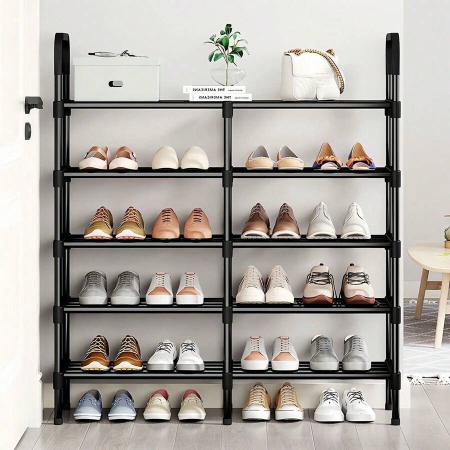 1 pieza Estantería para zapatos de múltiples niveles, estantería para zapatos independiente, fácil de ensamblar, organizador de zapatos para casa de alquiler, entrada, pasillo, dormitorio, baño, oficina, sala de estar