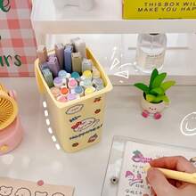 Desktop Small Trash Can Desk Paper Basket Home Storage - NGẪU NHIÊN - Xem 7