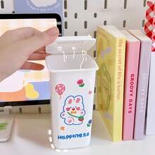 Desktop Small Trash Can Desk Paper Basket Home Storage - NGẪU NHIÊN - Xem 3