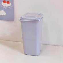 Desktop Small Trash Can Desk Paper Basket Home Storage - NGẪU NHIÊN - Xem 2