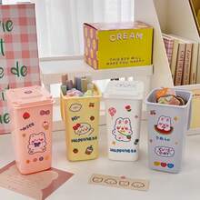 Desktop Small Trash Can Desk Paper Basket Home Storage - NGẪU NHIÊN - Xem 9