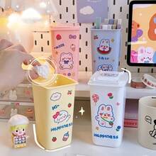 Desktop Small Trash Can Desk Paper Basket Home Storage - NGẪU NHIÊN - Xem 5