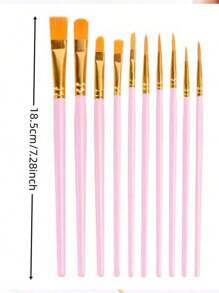 10 支尼龙丙烯画笔套装，专业艺术家丙烯画笔，用于学习 DIY 油画、丙烯画、美术用品、学生和成人的礼物，返校，返校，学校用品 - 均碼 - 查看 2