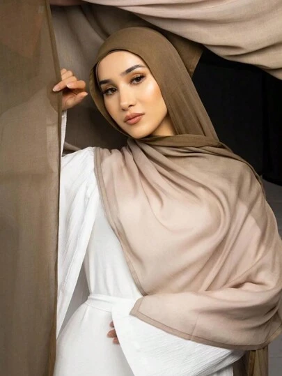 1 件女士多色渐变头巾，柔软莫代尔围巾，百搭优雅时尚披肩，适合多种场合的日常聚会，围巾，针织头巾