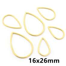 20pcs 304 Stainless Steel Gold Plated Charms Pendant Drop Shape Closed Frame Rings For DIY Earring Jewelry Makings Findings Accessories