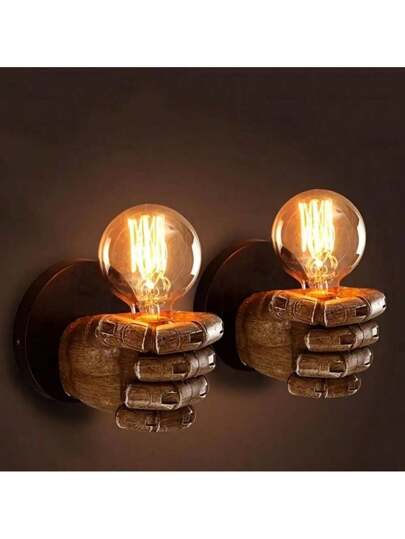 1pc Vintage Industrial Rustic Pipe Wand Lamp, Retro Pulley Sconce Dining Room, Bar, Club view 5