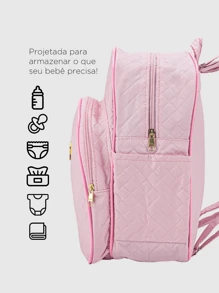 Baby Backpack Maternity Boy Girl With Bottle Pocket - 淺粉色 - 查看 3