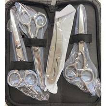 Kit Of 3 Professional Scissors With Razor Edge And Colored Thinning Shears - 藍色 (WJ-792-2) - 查看 6