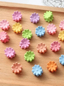 20pcs Random Color Daisy Flower Pet Hair Clips, Suitable For Small Dogs And Cats