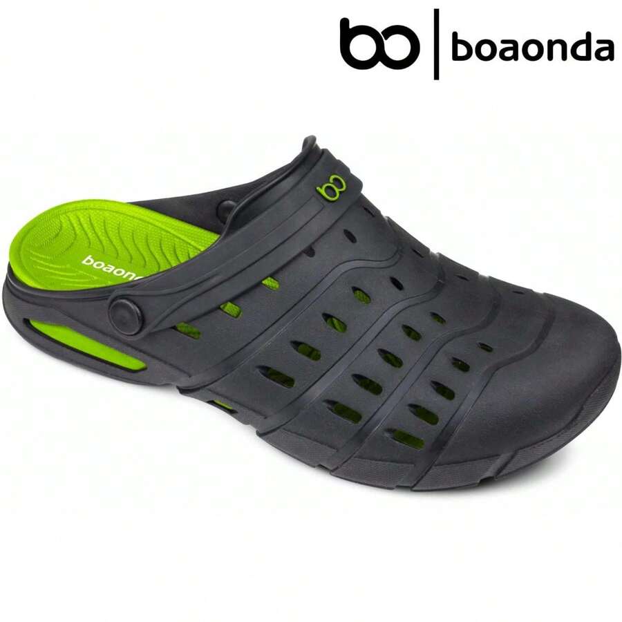 Full Style Ravi Boaonda Original Babouche Clog Men's Sandal Women's Flip Flops Unisex - 黑色/石灰色 - 查看 1
