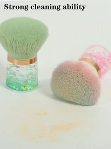 1 cọ trang điểm móng chuyên nghiệp đầu nấm tròn/hình hoa, cọ làm sạch bột gel, cọ trang điểm đầu nấm hình hoa hồng để loại bỏ bột móng, dụng cụ làm sạch bột đánh bóng, phụ kiện làm móng nghệ thuật. - Nhiều màu - Xem 4