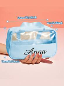 1 Peça Nécessaire Personalizada, Necessaire de Maquiagem Personalizada, Necessaire de Maquiagem com Bordado Personalizado, Nécessaire Personalizada, Necessaire de Maquiagem para Damas de Honra, Presente para Damas de Honra, Presentes Femininos, Presente de Aniversário, Presente de Dia dos Namorados, Presente de Casamento, Presente para Melhor Amiga, Presente para Mãe/Ela/Namorada/Esposa/Amiga - Multicolorido - Visão 2
