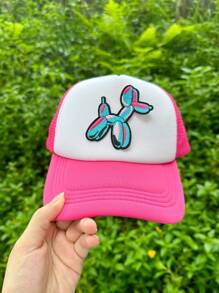 彩色气球狗可爱动物刺绣熨烫补丁适用于 DIY 服装、卡车司机帽、牛仔裤、夹克、包包缝制装饰补丁