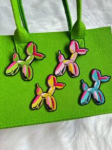 彩色气球狗可爱动物刺绣熨烫补丁适用于 DIY 服装、卡车司机帽、牛仔裤、夹克、包包缝制装饰补丁