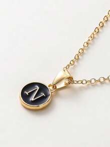 1 Stück Modische Halskette Mit Buchstaben-anhänger, Personalisierte Buchstaben-halskette Für Frauen Und Mädchen, Goldfarben, Geschenk-accessoires