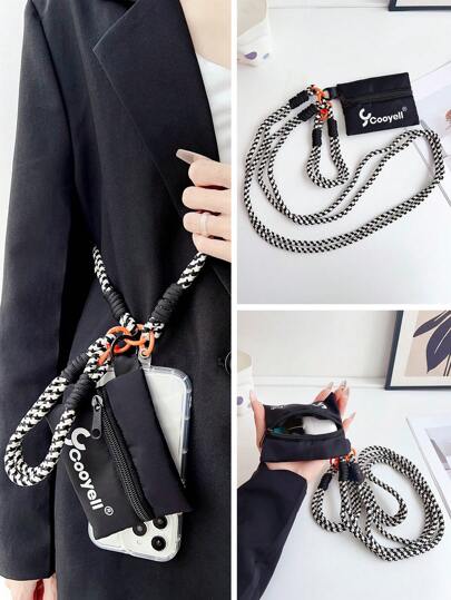 3件套：长挂绳+短挂绳+方形收纳袋，手机挂绳，斜挎包挂带，耐用且富有创意，适用于任何手机壳，是送给朋友和情侣的绝佳礼物。