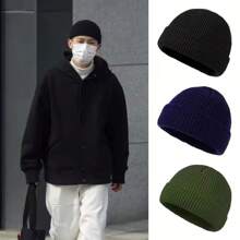 Sombrero de cubo de punto, gorra de punto casual para hombres, atuendo de otoño/invierno, verano, playa, vacaciones - A - Ver 2