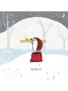 1 件刺绣森林音乐会动物熨烫贴片衣服装饰贴片小斑马刺猬布料贴纸夏季，学校 - as shown - 查看 4